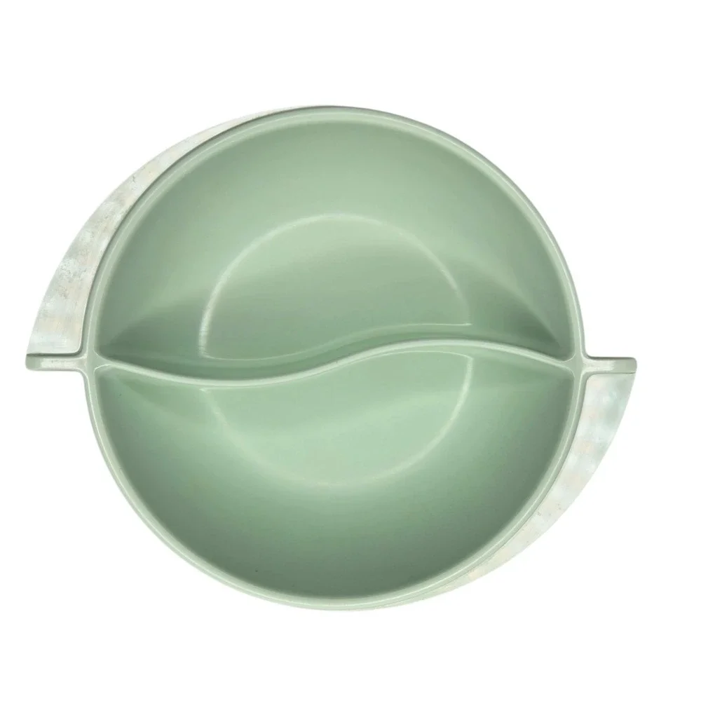 Vintage Boonton Melmac Melamine Divided Vegetable or Serving Bowl Mint Green 605
